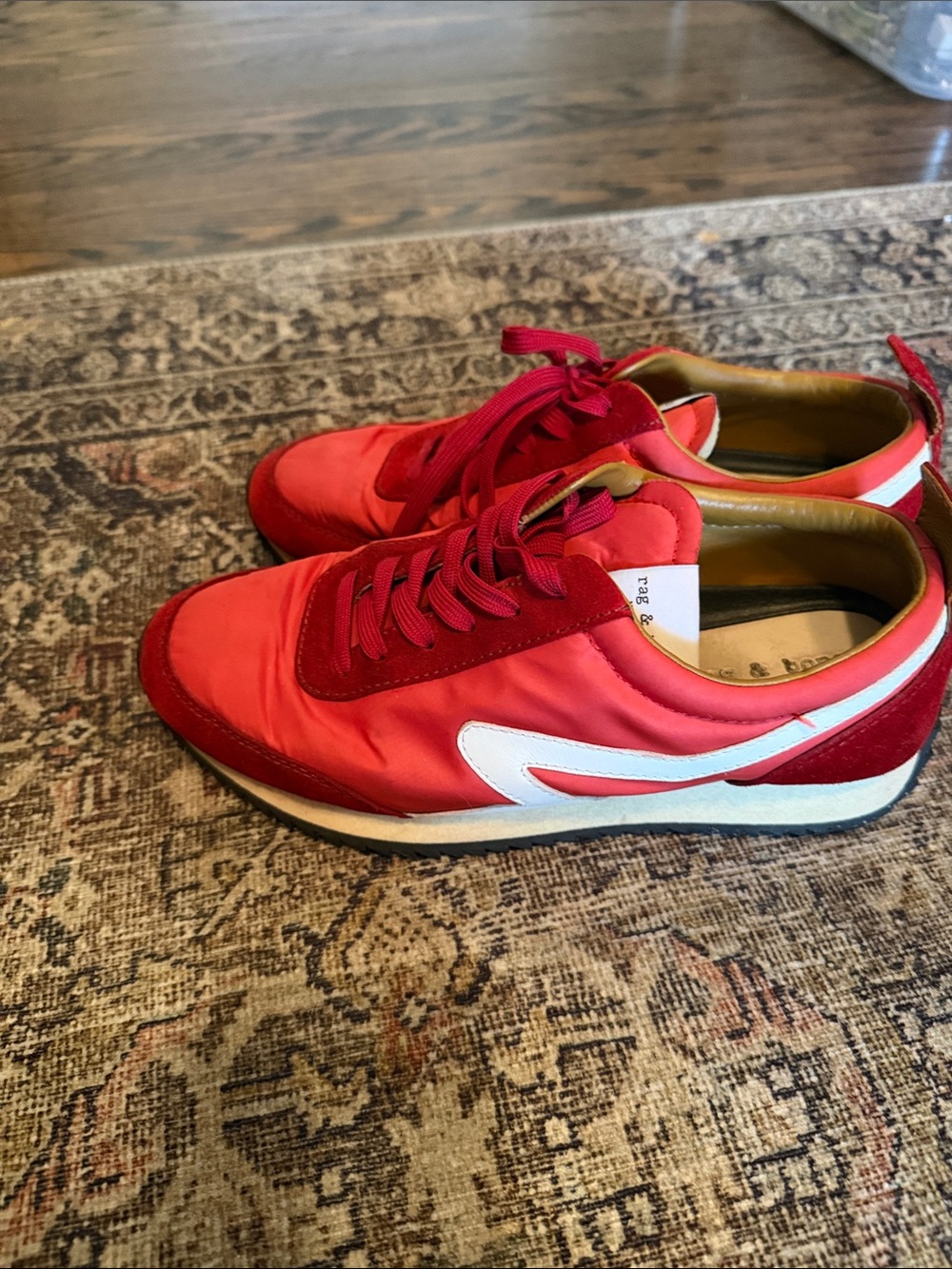rag & bone Red Athletic Sneakers with White Accent - Picture 3 of 4